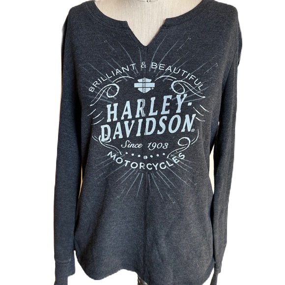 Tops - Harley Davidson Women”s Charcoal Gray Thermal.   Size. large